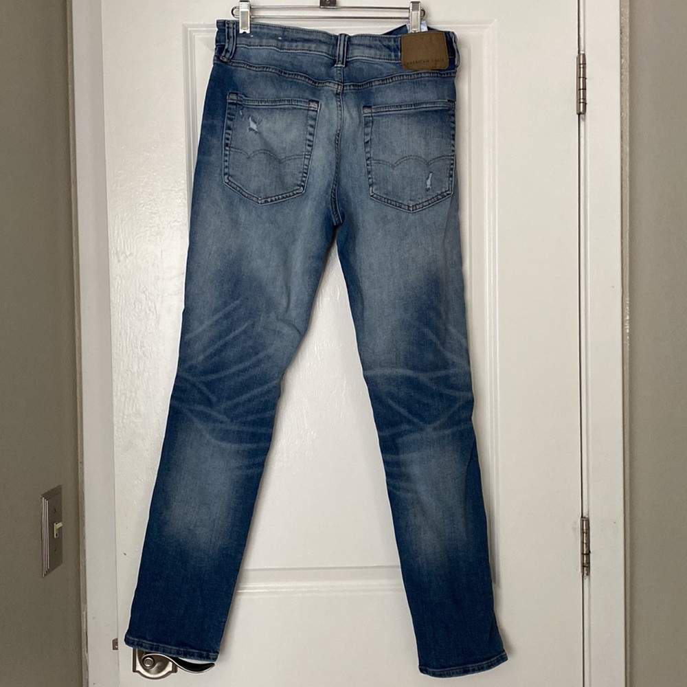 Blue American Eagle Men’s Ripped Skinny Jeans Size 31x32 Barely Worn - Picture 6 of 10